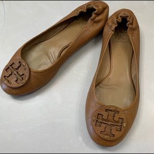 TORY BURCH REVA TAN BALLET FLATS